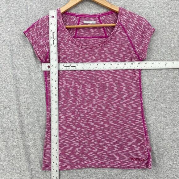 Marmot Shirt Womens Extra Small Purple Tee Short Sleeve Activewear Gym Jogging - Picture 7 of 10